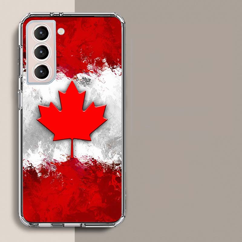 Canada National Football Team Logo Phone Case For Samsung Galaxy S25 Edge S24 S23 FE S21 S20 S10 Plus S22 S26 Ultra Cover Clear