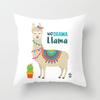 Cute Cartoon Alpaca Cushion Cover Creative Alpaca Printed Decorative Pillow Cover Alpaca Pillow Cover Sofa