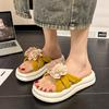Thick-bottomed fairy wind seaside beach sandals girl soft-bottomed outer wear 2025 summer new flower cool slippers