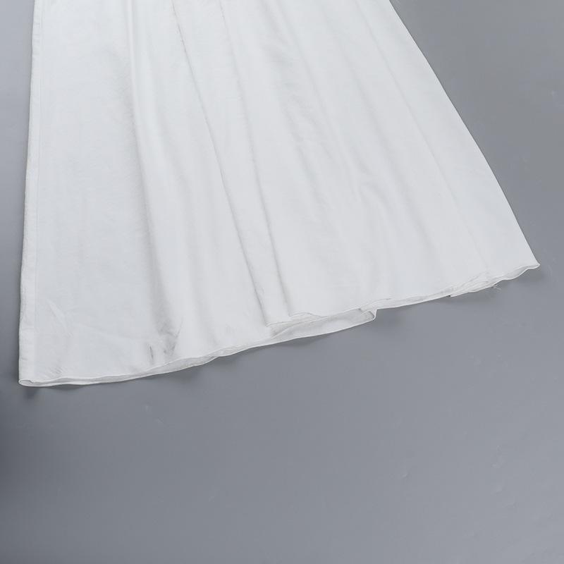 Dámské bílé šaty s dlouhým rukávem a výstřihem do V, elegantní bez rukávů, s vysokým pasem, peng plisovaným lemem, maxi róby 2025 nové párty klub dámské vestidos