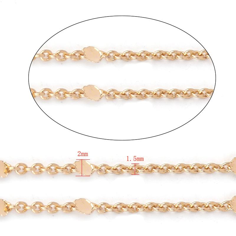 10Yards Sequins Chain Gold Silver Color Metal Copper Cross Chains For DIY Jewelry Making Necklace Bracelet Components Findings