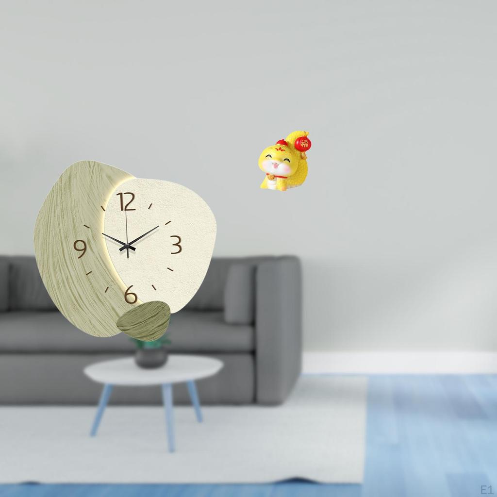 Cartoon Wall Clock And Snake Figurine Decor for Kitchen Office Bedroom Farmhouse Tabletop Shelf