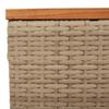 Vidaxl Stół Ogrodowy, Beżowy 55X55X37 Cm, Rattan Pe I Drewno Akacjowe