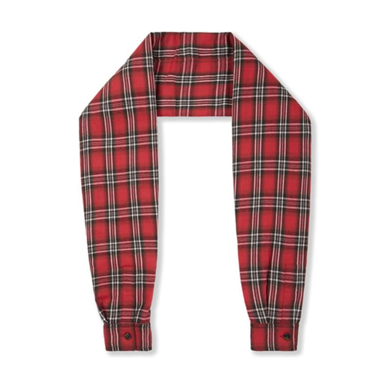 YUTHENTIC Check Sleeve Muffler Red Check AX5XF85068