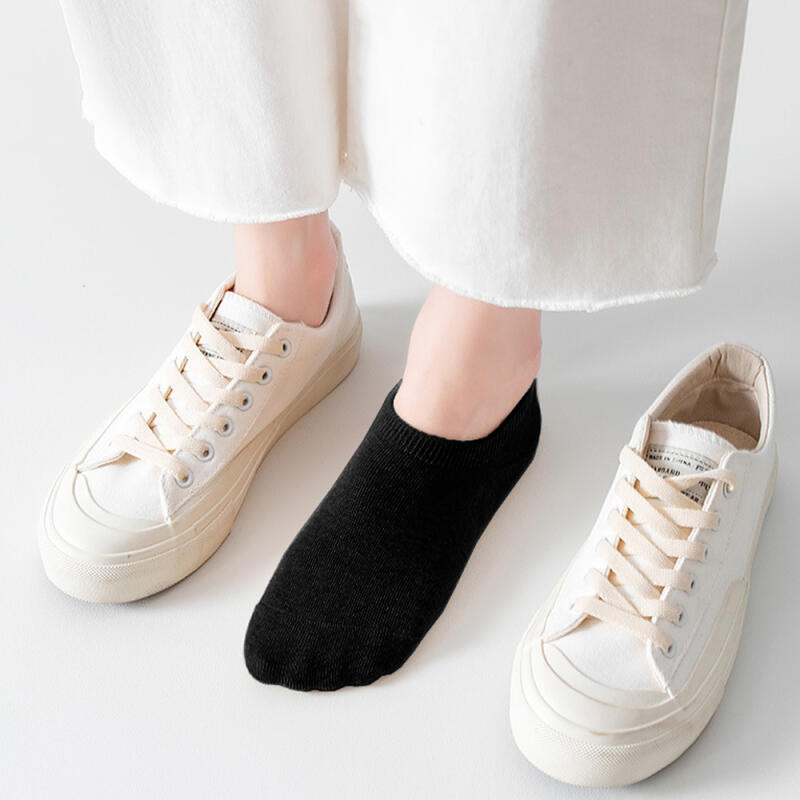Borek Women s Sneakers Plain Ankle Socks 10-Pair Set Black 10-piece set