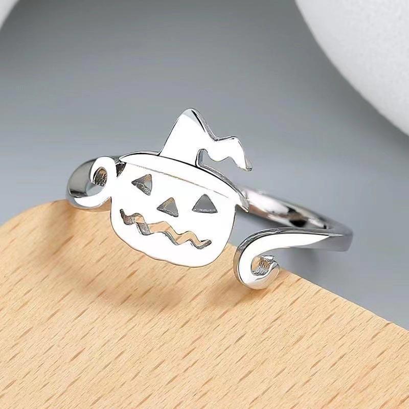 Adjustable Pumpkin Skull Smiley Face Halloween Ring - Funny Halloween Accessories