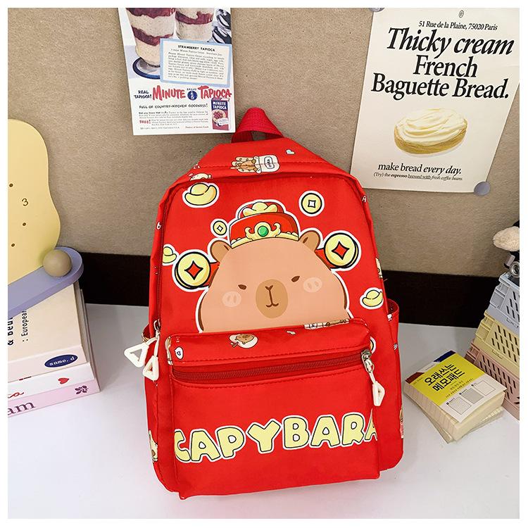 School Bag Kapibara Cute Printed Backpack Girl 2-6 Years Old Small School Bag Backpack