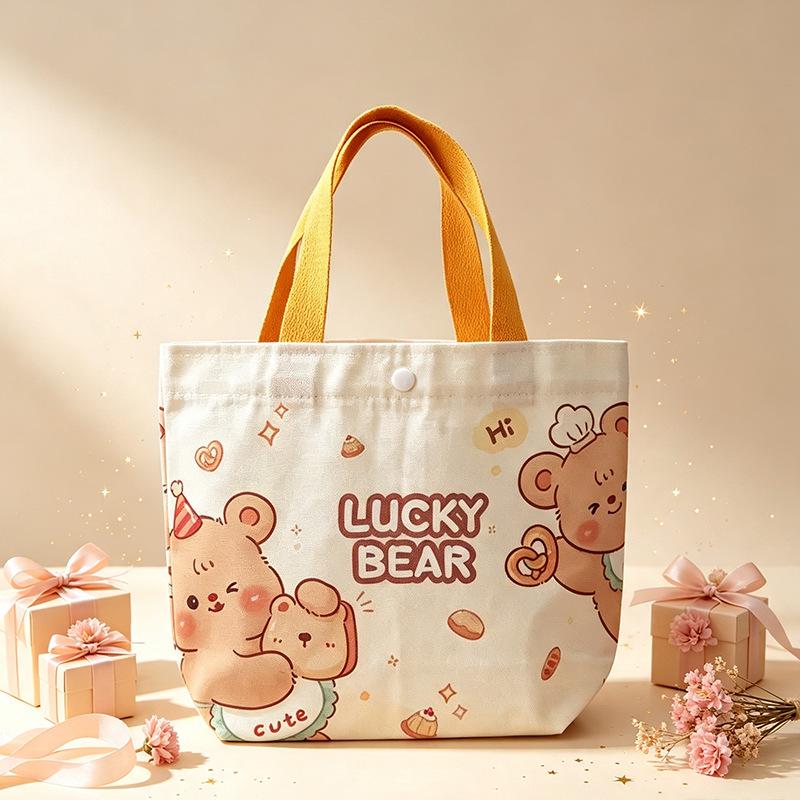 Cartoon Canvas Gift Bag for Birthdays, Festivals, Souvenirs, and Outings – Eco-friendly & Durable