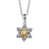 Bague Ringen 100% 925 Silver Fine Necklace 1 Carat Moissanite Classic Snowflake Pendant For Women Wedding Fashion Jewelry Gifts