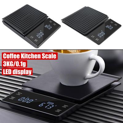 Wiederaufladbarer Typ-C g/oz/ml Kaffee Küchenwaage Auto-Timer 3KG/0.1g Elektronische Digitale Hochpräzisions-LED-Anzeige
