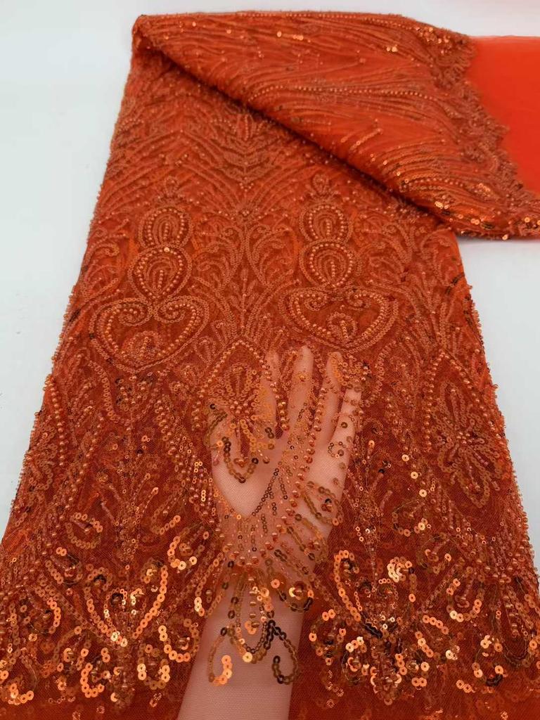 African French Tulle Groom Lace Fabric 5 Yards 2026 High Quality Sequin Nigeria Lace Fabric African Mesh Lace Fabric For Wedding