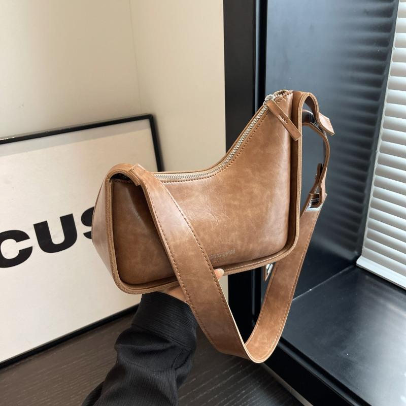 

Персонализированная ретро-сумка женская зимняя новая текстурированная сумка подмышку нишевая трендовая универсальная сумка для поездок на работу через плечо коричневый