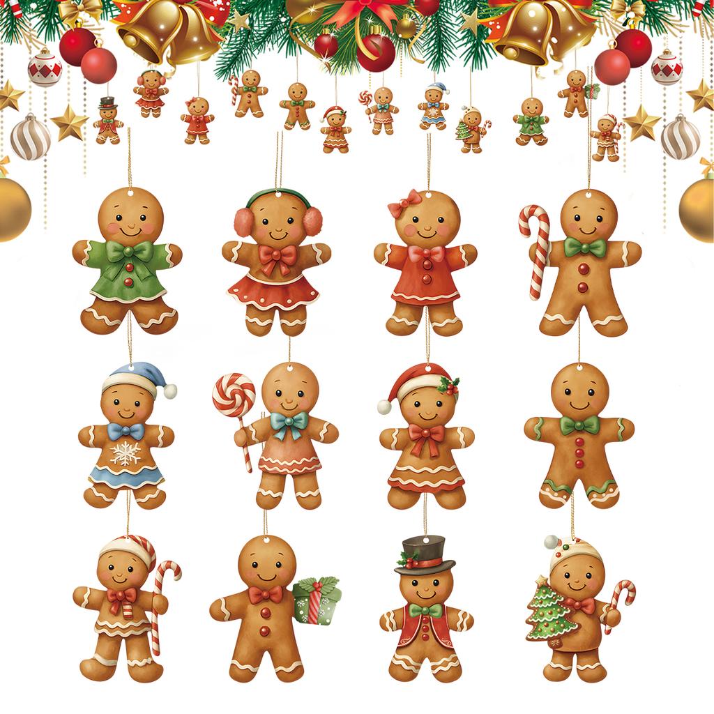 Christmas Wooden Gingerbread Man Pendant Merry Christmas Decor for Home 2026 Xmas Tree Hanging Ornament Navidad Natal New Year