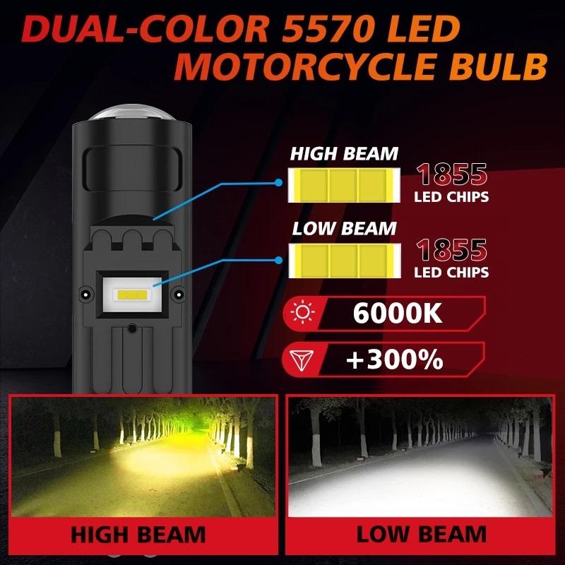 P15D T19 Motorcycle Headlight Led Bulbs 6000K Plug And Play Low Beam For Mio I 125 Motorbike Scooter