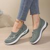 Embroidered Lightweight and Breathable Mesh Surface Sports Shoes, Women's Anti-slip Walking Shoes
