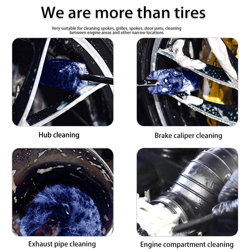 Car Wash Brush Car Wheel Cleaning Tool Wheels EVA Non-Slip Handle Easy To Cleaning Rims Spokes Wheel Barrel Car Accessories