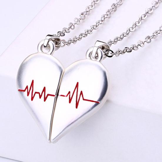 2 pezzi/set collane per coppie di moda donne eleganti gioielli ipoallergenici con battito cardiaco
