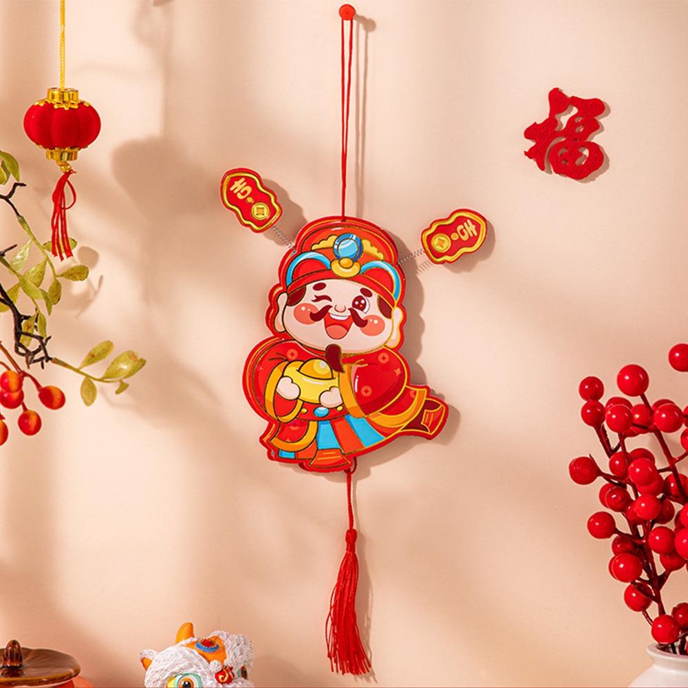 Chinese Style God of Wealth Hanging Ornament New Year Refrigerator Magnet  Home Living Room Decor
