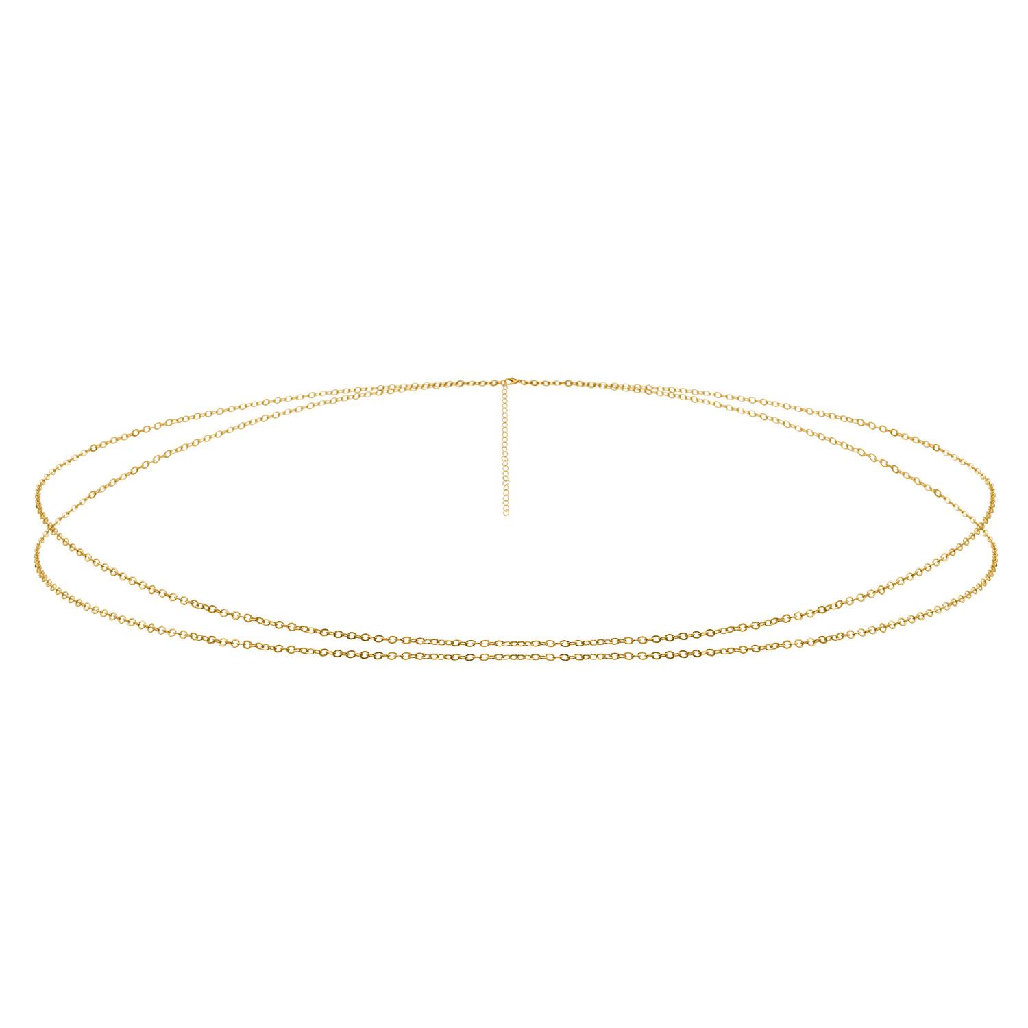 European and American sexy waist chain, metal long fringed waist chain double body chain 60-80cm золотой