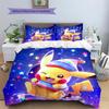 Pikachu Patterned Pillowcase & Duvet Cover Set Trend Design Anime Bedding for Bedroom Decor Nice Gift Option for Fans.-TING