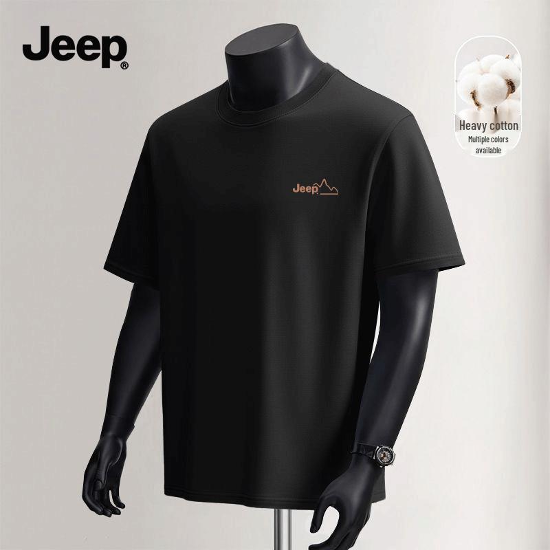 

Мужская хлопковая футболка с коротким рукавом JEEP, плотная 4XL