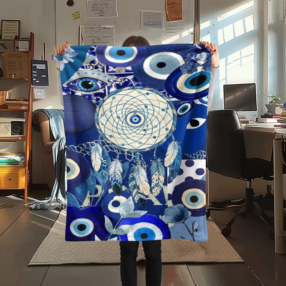 1Pc Dreamcatcher Print Flannel Blanket, High Quality Comfortable for All Seasons, Home Decor, Warmth and Comfort, Perfect for Christmas Gifts W92