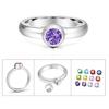 Simple Birthstone Ring Stackable Finger Rings Jewelry Romantic Gift for Women