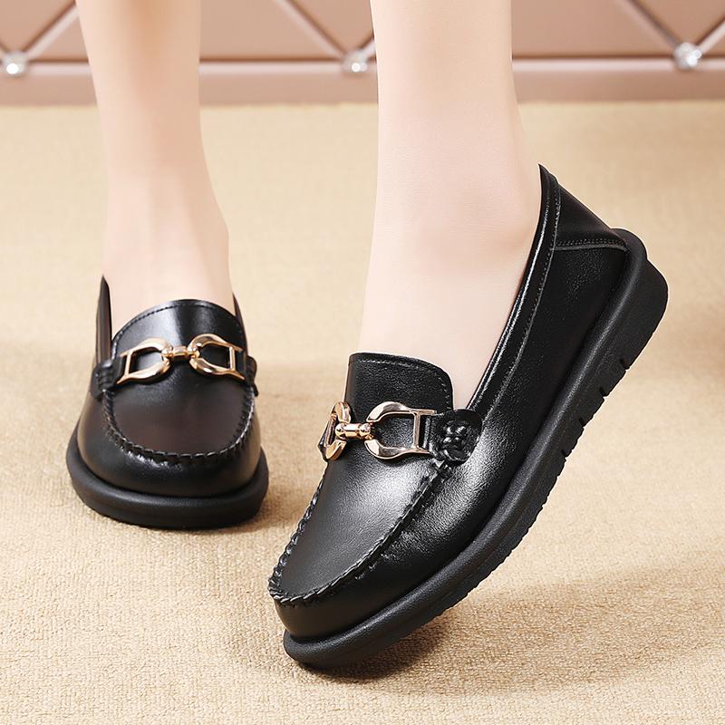 Fashion Round Head Women Casual Designer Women's Casual Shoes Flat Non Slip Lightweight Comfortable Set Wear Loafer Womens Single Shoes