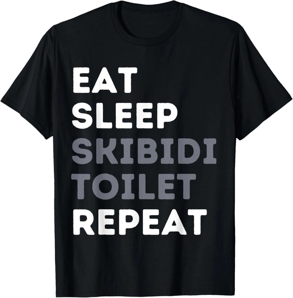 Eat Sleep Skibidi Toilet Repeat Funny Skibidi Toilet Meme T- Shirt
