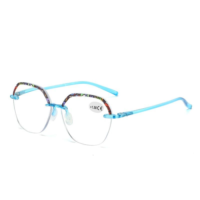 Vintage Runde Große Rahmen Lesebrille für Herren und Damen Retro Elegantes Blumenmuster Mode Alterssichtigkeit Brille Mode Brille