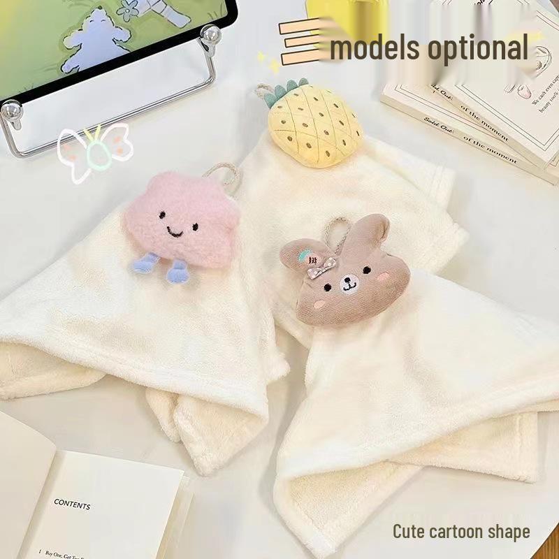 Adorable Coral Fleece Hanging Hand Towel - Absorbent Towel for Kitchen & Bathroom, Perfect Children's Gift