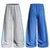 OREETA American Style Striped Sweatpants Loose Straight Leg Casual Pants Teens