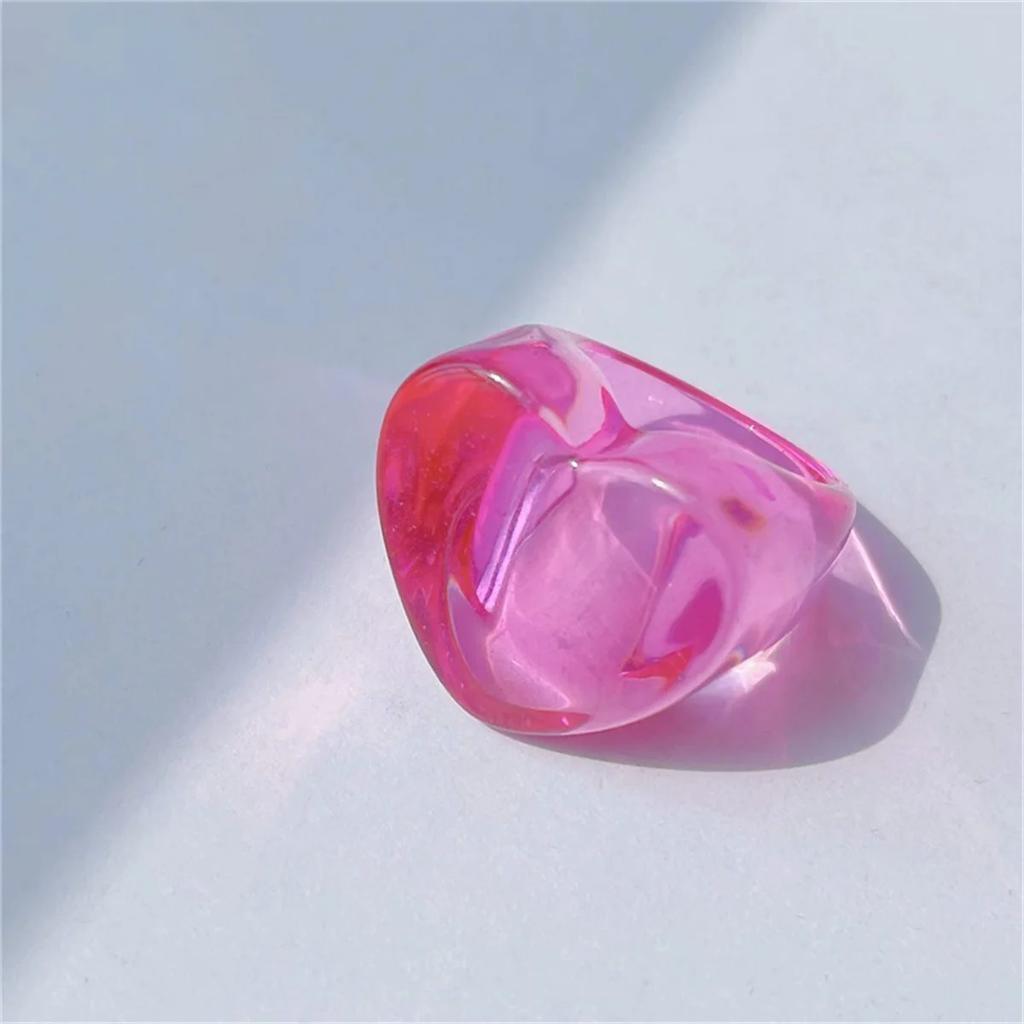 Nuovi Anelli Papa Colorati Inlaid Gemme Resina Acrilica Fatti a Mano Personalità Amorevoli Stile Y2k per Donne Ragazze Gioielli da Festa Anelli Regalo