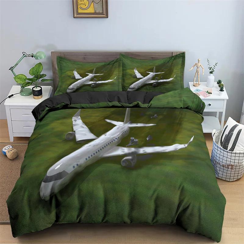 3D Airplane Printed Bedding Set Kids Adults 2/3pcs Duvet Cover With Pillowcase Comforter Bedding Quilt Cover Luxury Bedding Set
