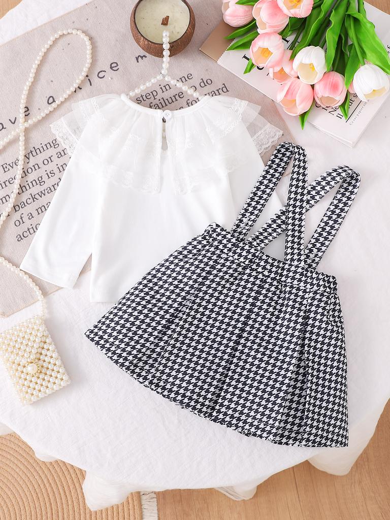 Girls Outfit Printed Long SleeveTops And  Skirt  Children' Clothing Sets Size