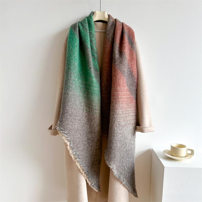 New Thickened and Elongated Winter Scarf Cashmere Feeling Shawl and Wraps Pashmina Neckerchief Bufanda Female Poncho 48Colors