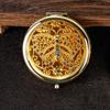Retro Gold 6.5CM Makeup Mirror, Handheld Mirror, Portable European- Patterned Mirror, Small Gift Mirror