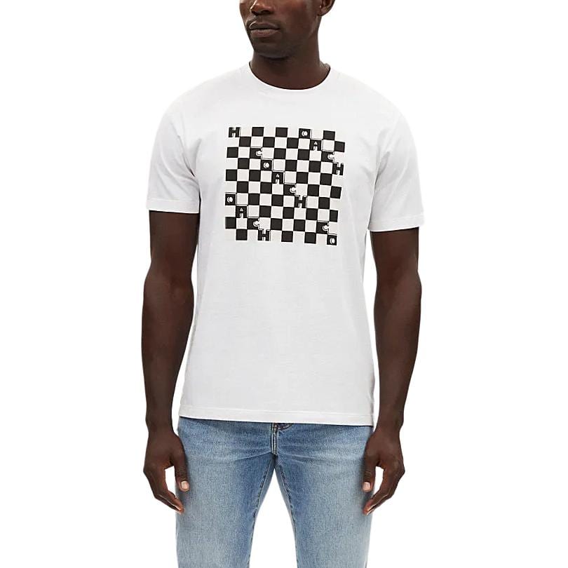 COACH T Shirts Men's White Crew Neck Moderate CO792-SN3