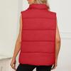 Women's Fashion Standing Collar Sleeveless Cotton Jacket Zipper Thickened Vest Jacket