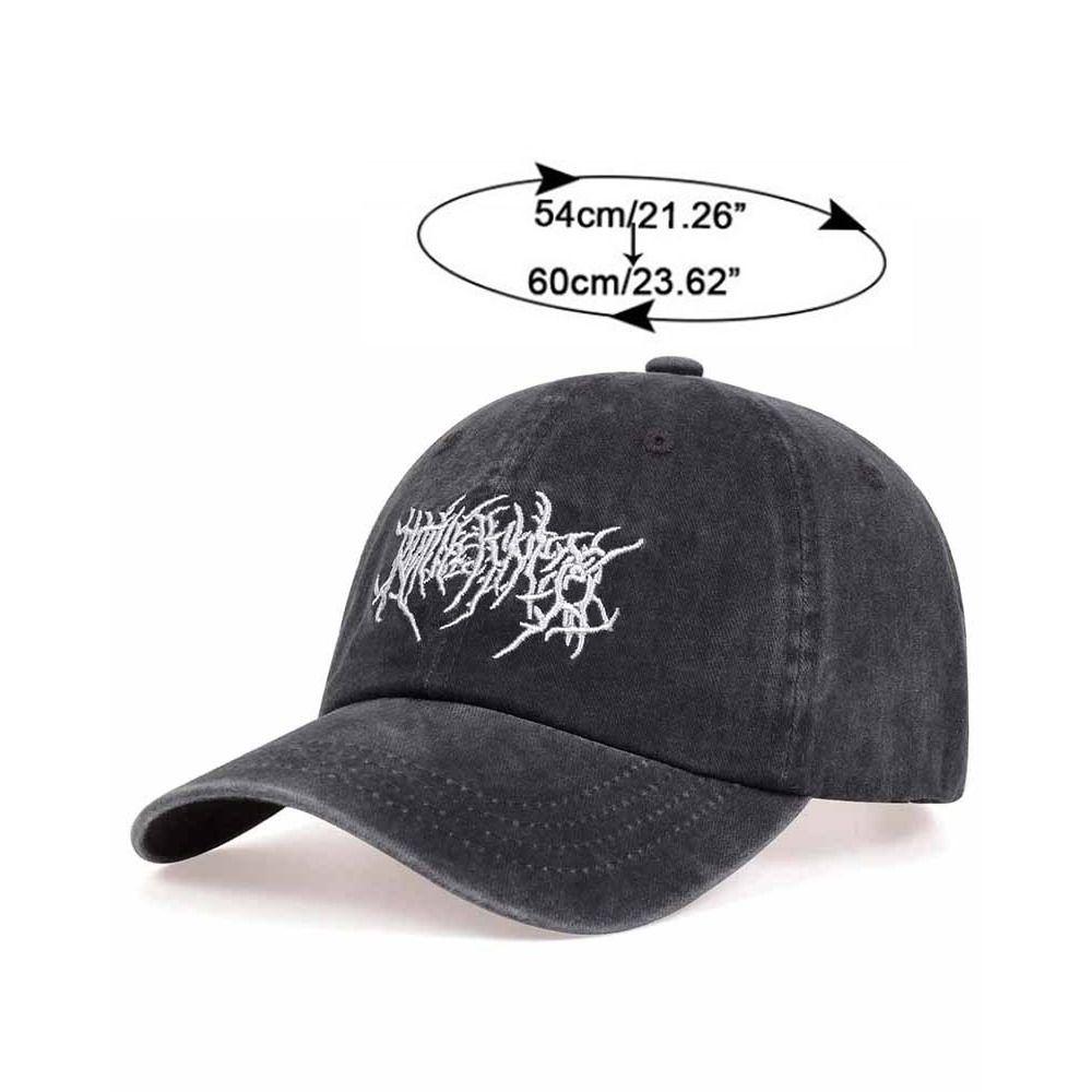 Daszki Haftowane Czapki Baseballowe Regulowane Hip-hopowe Zniszczone Wyblakłe Czapki Gotyckie Street Punk Prane Czapki Baseballowe