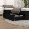 VidaXL Bed Drawers 2 Pcs Black Solid Pine Wood 814993