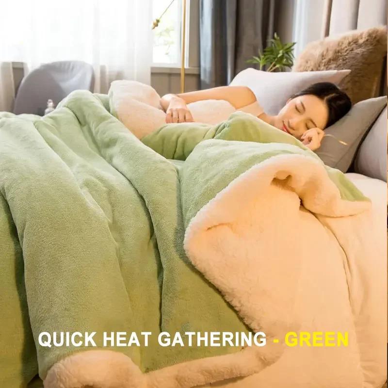Wool Throw Blanket Keep Warm Winter Bed Blankets Double Sided Queen Duvet Cover Camping Double Bed Cover Bedspread On the Bed