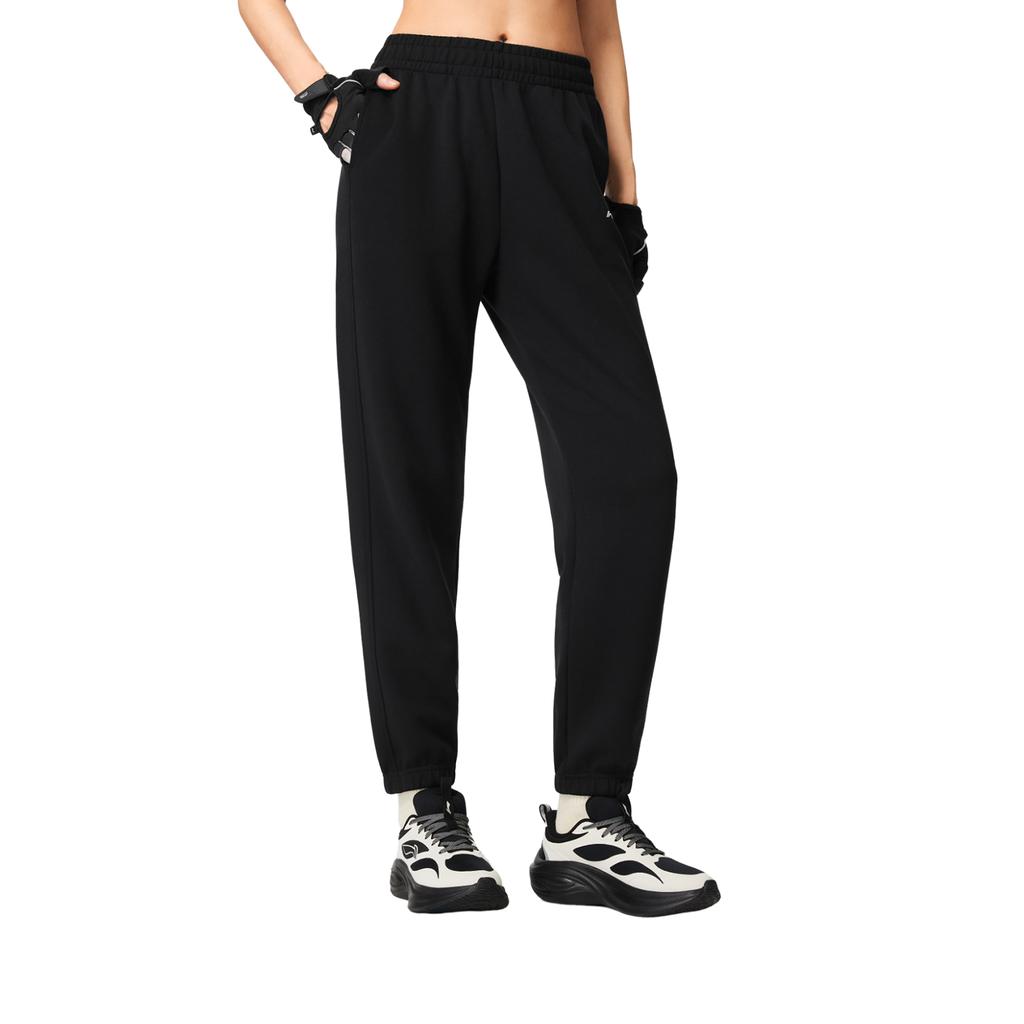 Li Ning Fitness Series Loose Logo Stitching Sports Pants Women bottoms AKLW050-1