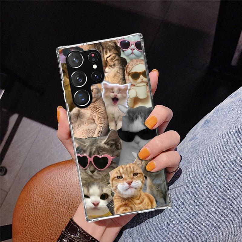 Crying Cat Memes Phone Case For Samsung Galaxy S24 S25 Edge S26 Ultra S23 S22 S21 Plus S20 FE + Personalized Print Cover Galaxy