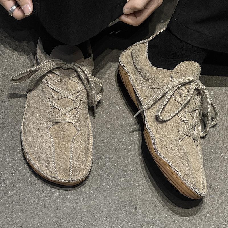 Richangde training shoes men's and women's lazy simple and versatile flat-bottomed casual lace-up shoes 25690 yellow, green-J