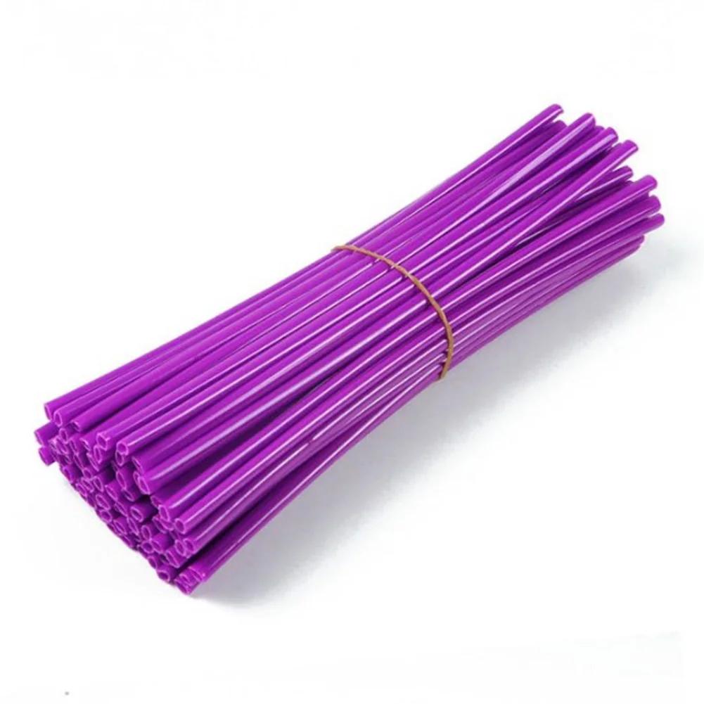 

72 Pcs/pack MTB Wheel Rim Spoke Shrouds Skins Covers Mountain Bike Optional Color Decoration Spoke Pipe фиолетовый