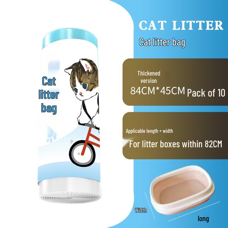 Thickened Cat Litter Bags for Smart Litter Boxes - No-Scoop, Portable Pet Trash Bags