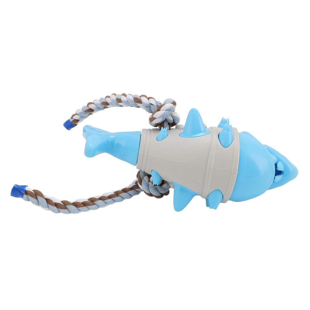 Dog Chew Food Dispensing Toy Tooth Cleaning Shark Shaped Stress Relief Chew Teething Toy for Puppy