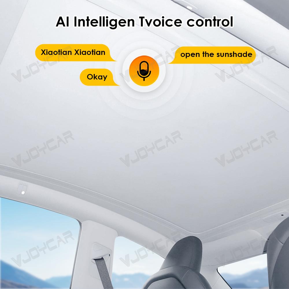 Tesla Model Y Sunshade with Gesture and Voice Recognition for Enhanced Sun Protection