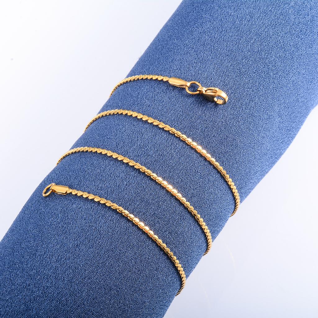 0.8/1.1/1.5mm Stainless Steel Dainty Neck Cable S Chain Thin Necklace for Women Metal Collar Choker Jewelry Accessories Gift